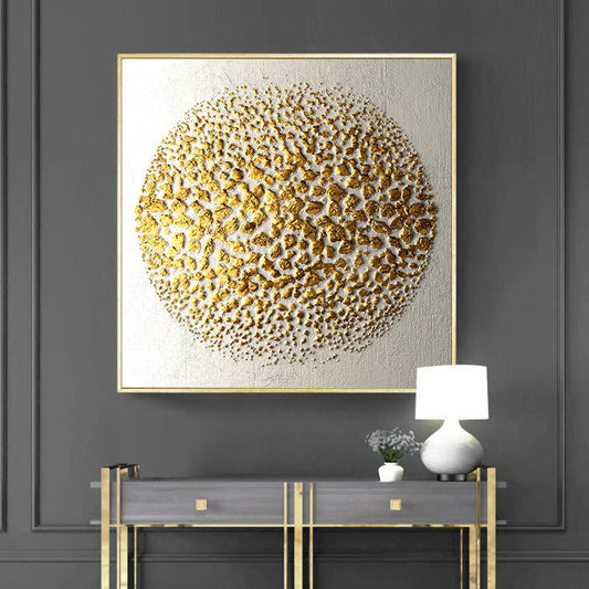 Modern Aesthetics White Golden Abstract Wall Art Fine Art Canvas Prints Square Format Pictures For Living Room Dining Room Light Luxury Home Decor