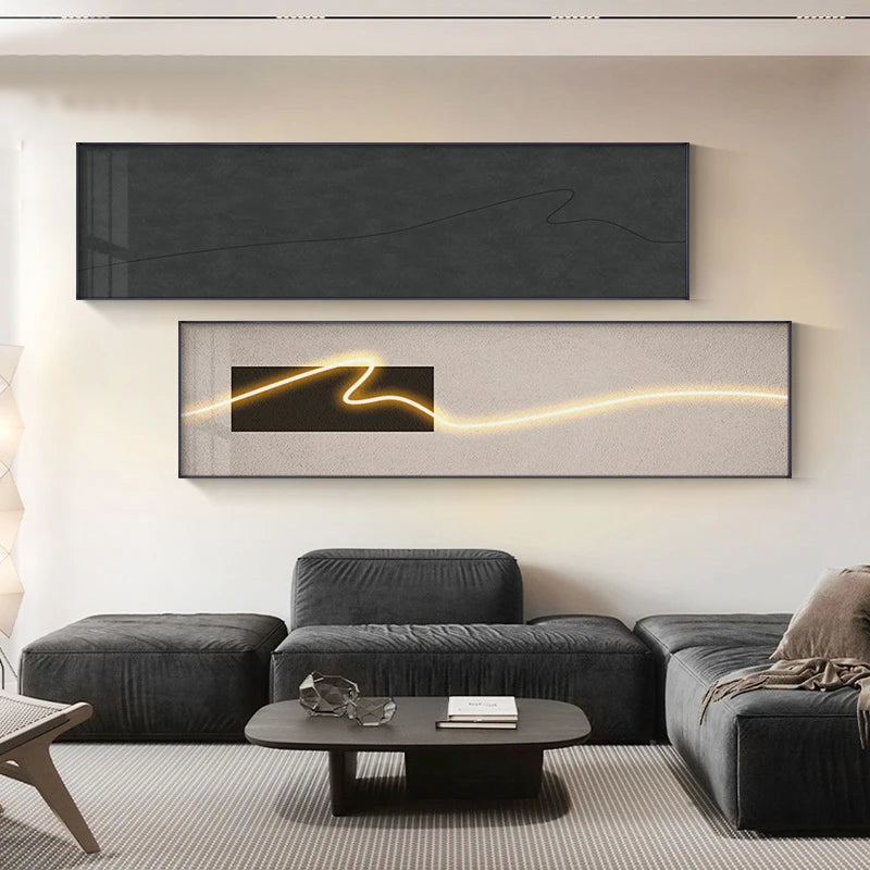Modern Aesthetics Wide Format Wall Art Fine Art Canvas Prints Light Luxury Minimalist Abstract Pictures For Above The Sofa Art For Above The Bed