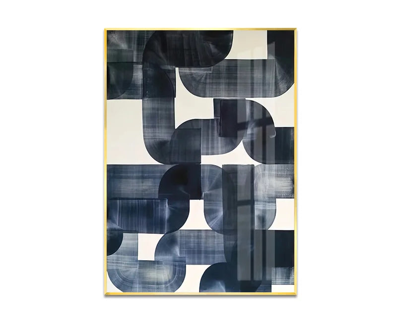 Modern Bold Abstract Curvy Geometric Wall Art Fine Art Canvas Prints Pictures For Urban Apartment Living Room Foyer Art For Contemporary Interiors