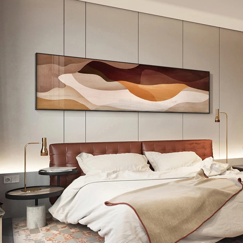 Modern Earthy Brown Abstract Wide Format Wall Art Fine Art Canvas Prints Living Room Pictures For Above The Sofa Art For Above The Bed 2025