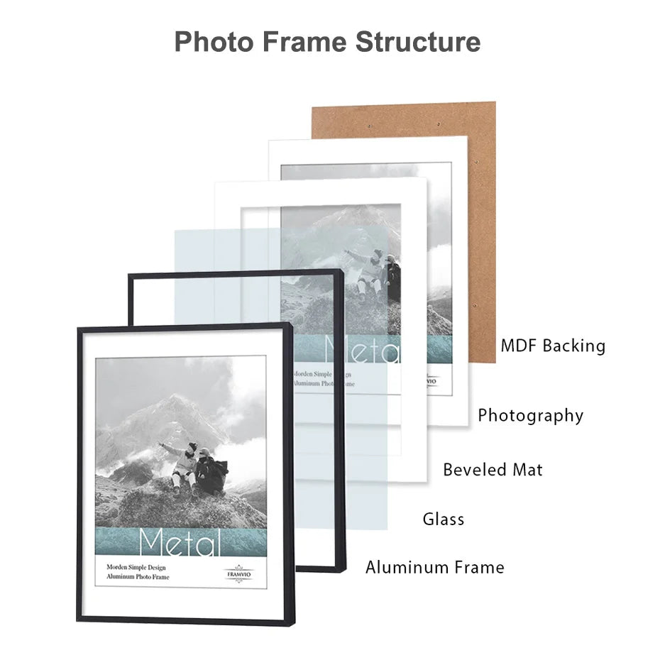 Modern Metal Picture Frames 13x18 15x20 A4 21x30 30x40cm 40x50cm 50x70 Frames For Canvas Prints With Plexiglass