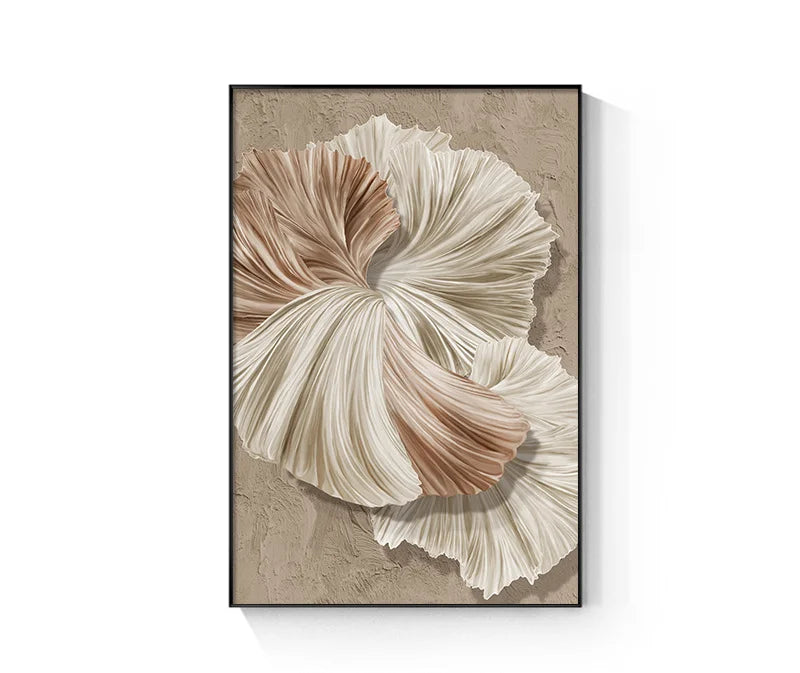 Modern Minimalist Abstract Cream Beige Botanical Wall Art Fine Art Canvas Prints Pictures For Living Room Bedroom Art For Contemporary Home Decor