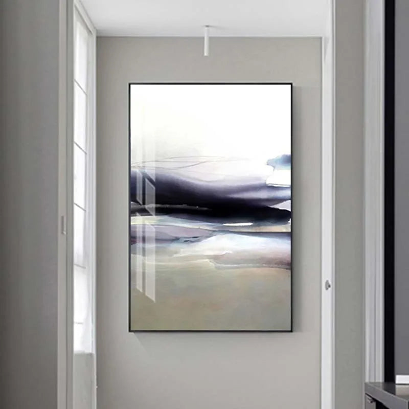 Modern Minimalist Blue Grey Abstract Landscape Wall Art Fine Art Canvas Prints Pictures For Living Room Bedroom Art For Contemporary Interiors 2025