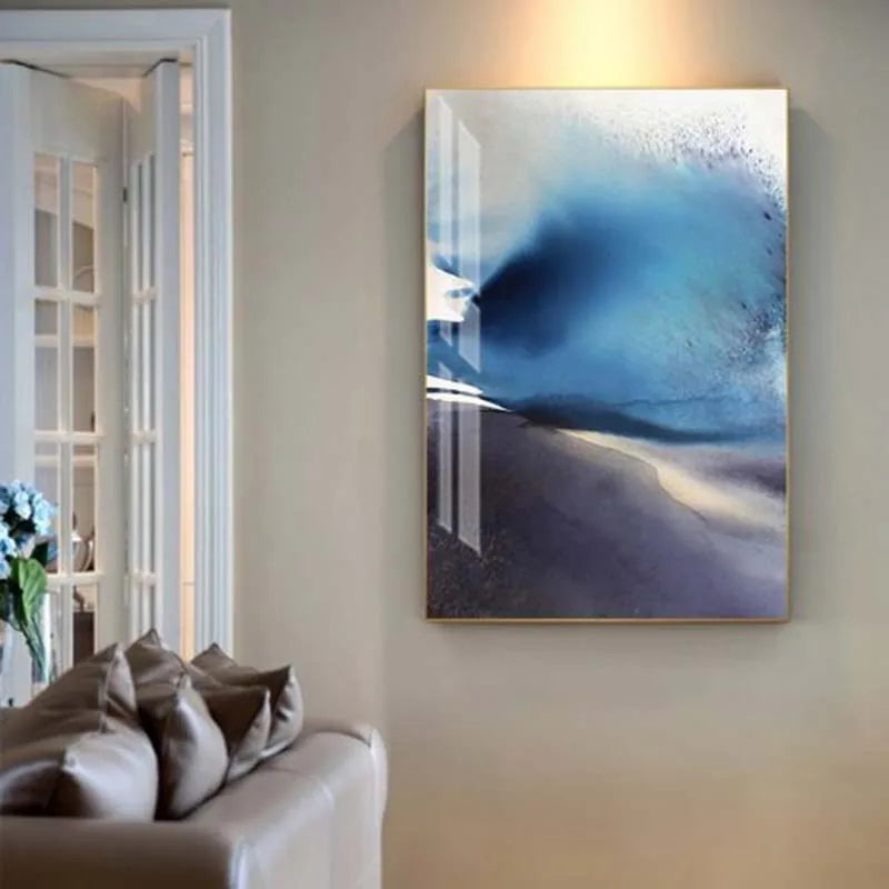 Modern Minimalist Blue Grey Abstract Landscape Wall Art Fine Art Canvas Prints Pictures For Living Room Bedroom Art For Contemporary Interiors 2025