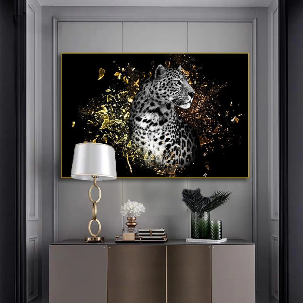Modern Wild Animal Posters Wall Art Fine Art Canvas Prints Lion Elephant Leopard Zebra Pictures For Living Room Home Office Decor 2024