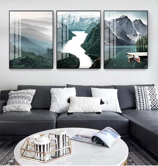 Mountain Lake Landscape Wall Art Fine Art Canvas Prints Inspirational Pictures Of Calm For Living Room Dining Room Home Office Decor