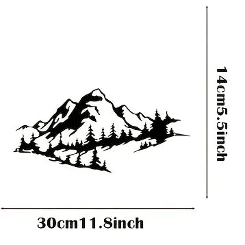 Mountain Landscape Black Metal Wall Art 3D Iron Craft Wall Mounted Art Installation For Living Room Dining Room Creative Nordic Home Decor