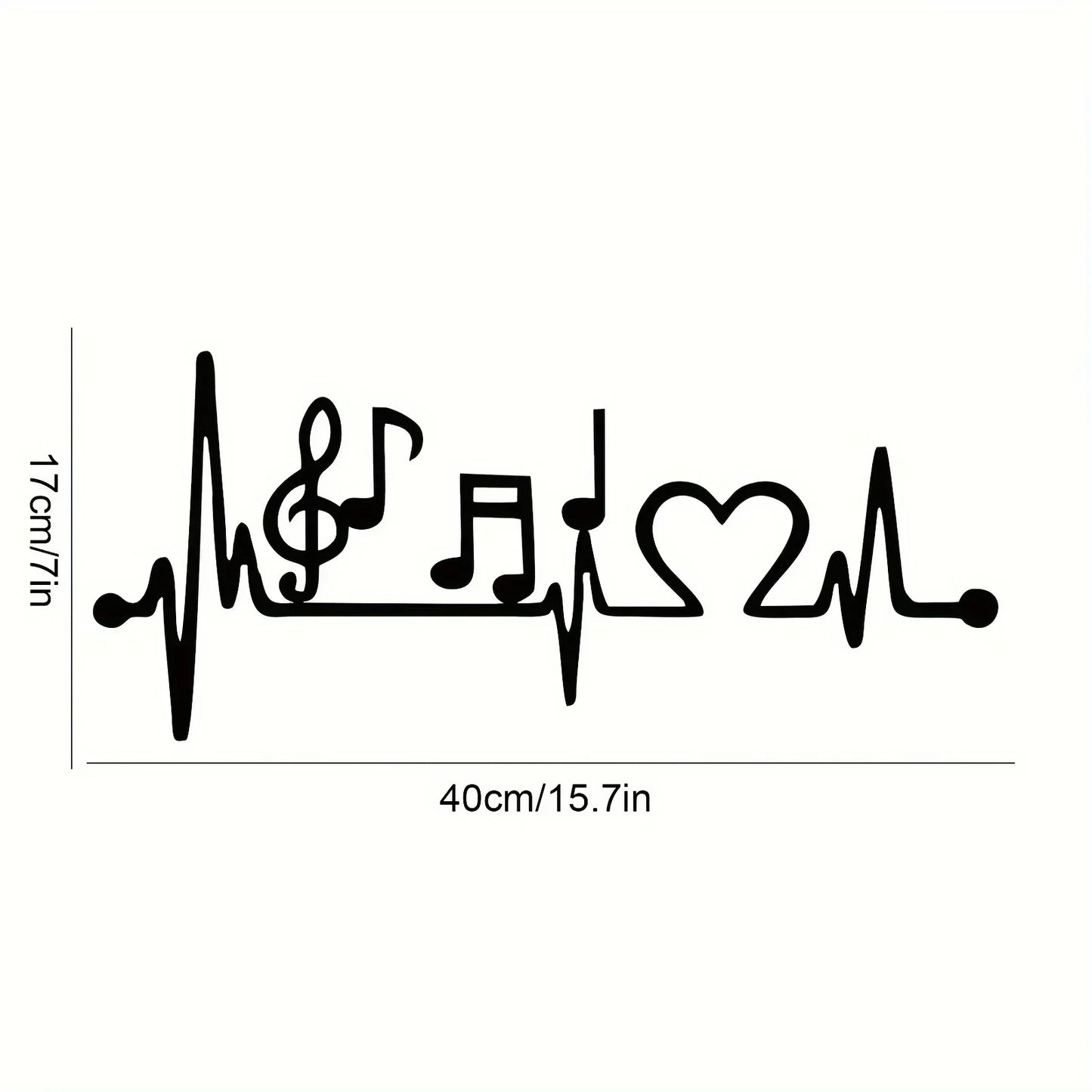 Musical Rhythm Black Metal Wall Art Iron Craft Wall Decoration For Music Lovers Studio Living Room Dining Room Creative Home Decor