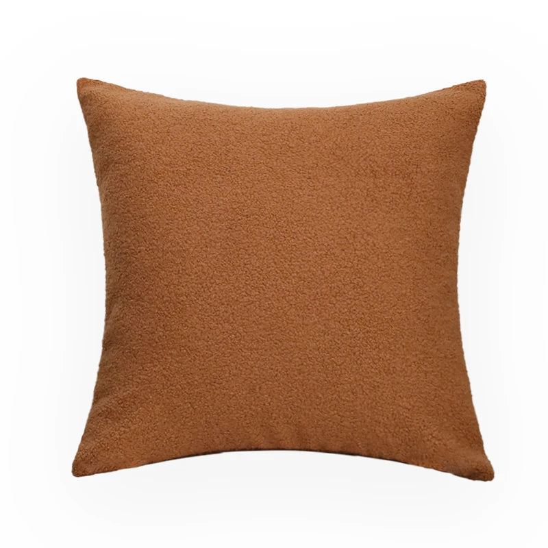 Neutral Colors Cosy Plush Fabric Nordic Cushion Covers For Sofa Throw Cushions For Living Room Bedroom Scandinavian Home Decor