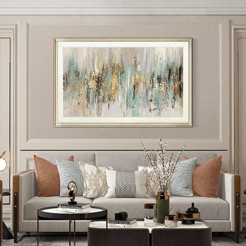 Neutral Colors Vintage Abstract Green Beige Gray Wall Art Fine Art Canvas Prints Contemporary Picture For Living Room Bedroom Art Decor