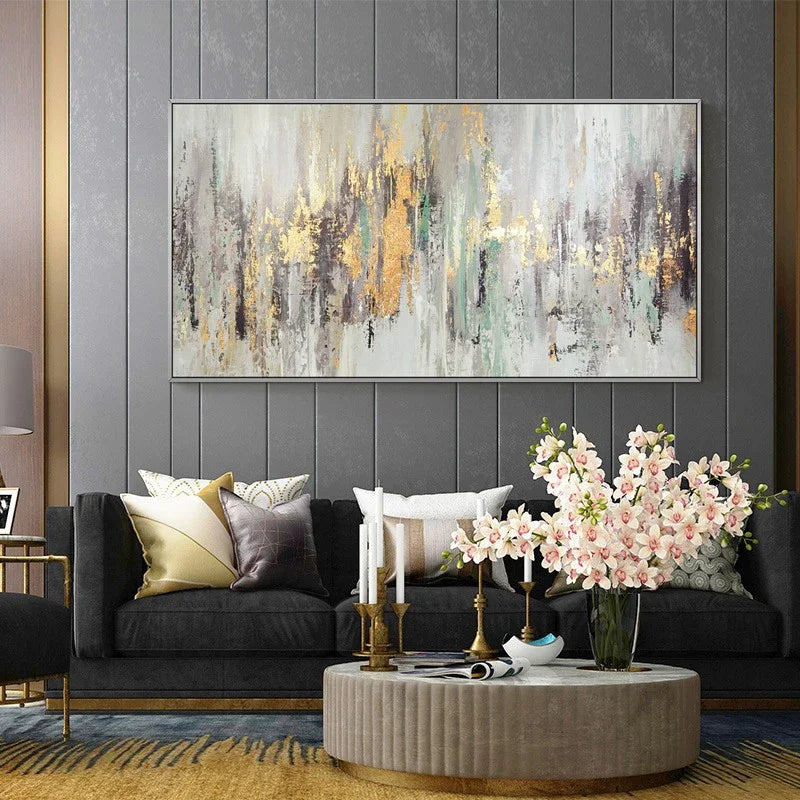 Neutral Colors Vintage Abstract Green Beige Gray Wall Art Fine Art Canvas Prints Contemporary Picture For Living Room Bedroom Art Decor