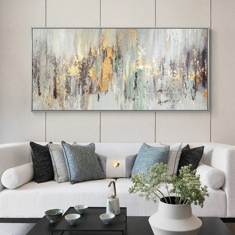 Neutral Colors Vintage Abstract Green Beige Gray Wall Art Fine Art Canvas Prints Contemporary Picture For Living Room Bedroom Art Decor