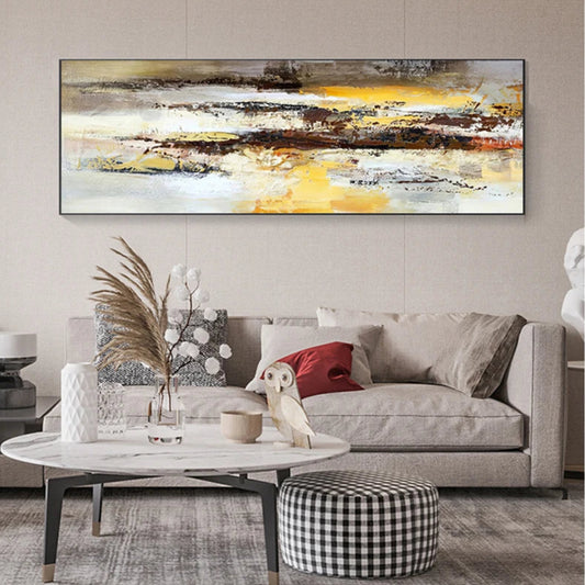Neutral Colors Wide Format Abstract Wall Art Fine Art Canvas Prints Contemporary Artworks For Above The Sofa Modern Art For Above The Bed