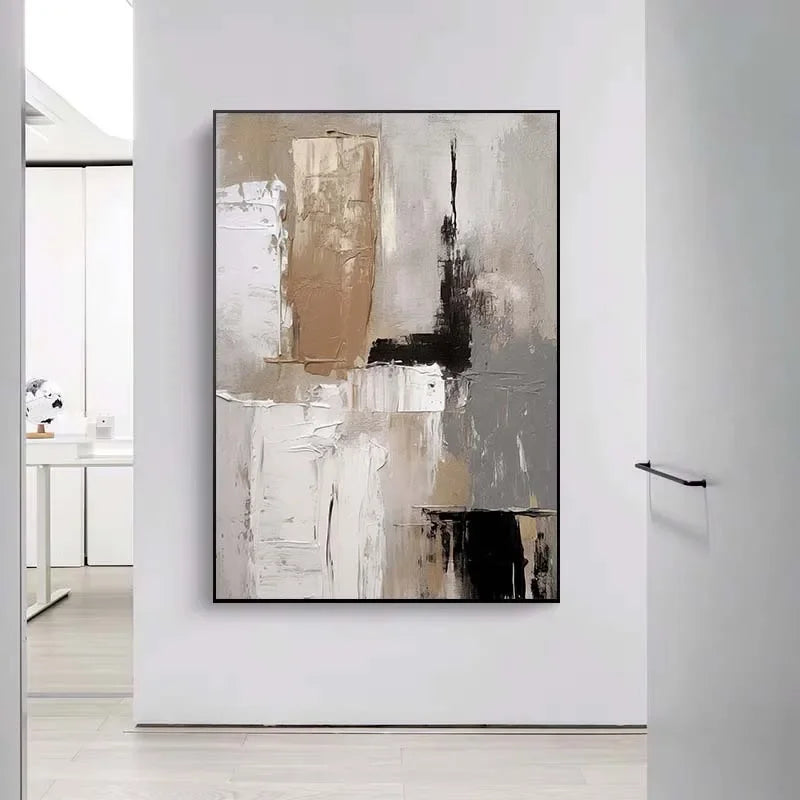 Abstract art painting in a modern interior setting