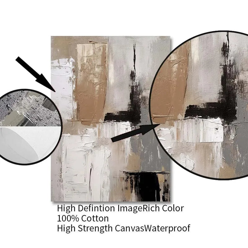 Abstract art print with close-up details on a white background