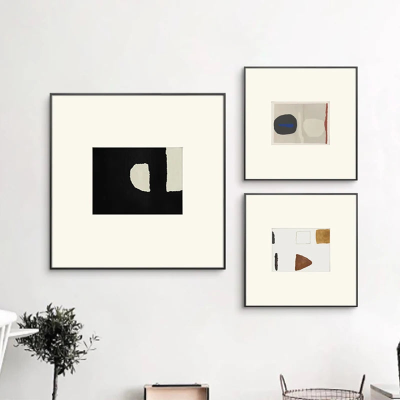Neutral Tones Minimalist Abstract Nordic Wall Art Fine Art Canvas Prints Square Format Pictures For Living Room Bedroom Art For Contemporary Interiors