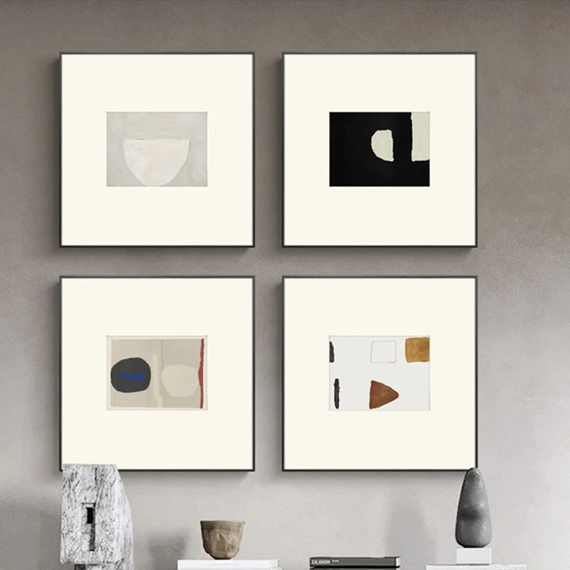 Neutral Tones Minimalist Abstract Nordic Wall Art Fine Art Canvas Prints Square Format Pictures For Living Room Bedroom Art For Contemporary Interiors