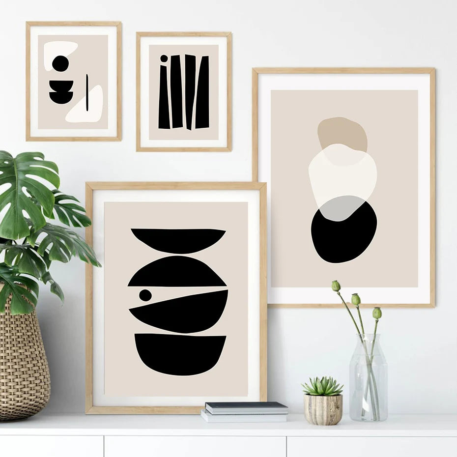 Neutral Tones Minimalist Abstract Wall Art Fine Art Canvas Prints Pictures For Modern Apartment Living Room Gallery Wall Bedroom Art Decor