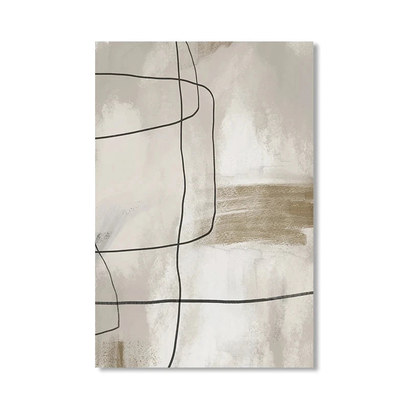 Neutral Tones Scandinavian Abstract Wall Art Fine Art Canvas Prints Beige Grey Pictures For Minimalist Living Room Art For Contemporary Interiors 2025