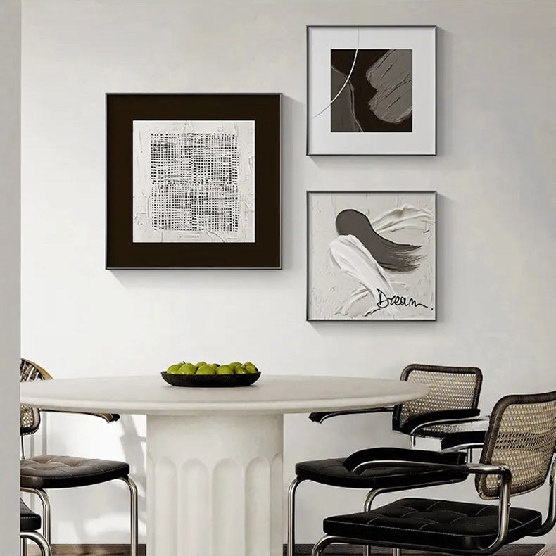 Nordic Abstract Neutral Colors Wall Art Square Format Fine Art Canvas Prints Black White Gray Pictures For Living Room Bedroom Art Decor
