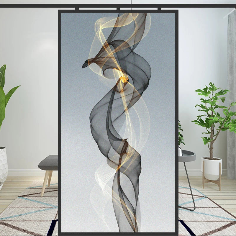 Nordic Abstract Privacy Window Film For Bathroom Kitchen Foyer Office Removable Frosted Film For Glass Semi Transparent Peel and Stick Static Cling Technology