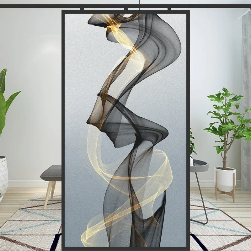 Nordic Abstract Privacy Window Film For Bathroom Kitchen Foyer Office Removable Frosted Film For Glass Semi Transparent Peel and Stick Static Cling Technology