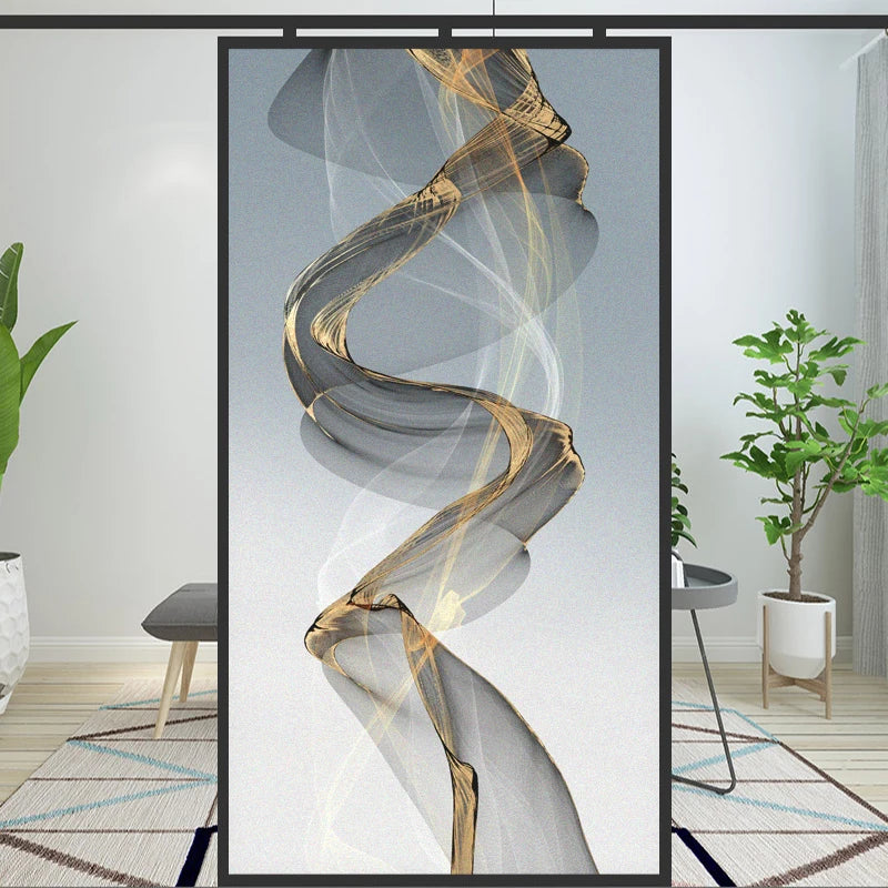 Nordic Abstract Privacy Window Film For Bathroom Kitchen Foyer Office Removable Frosted Film For Glass Semi Transparent Peel and Stick Static Cling Technology