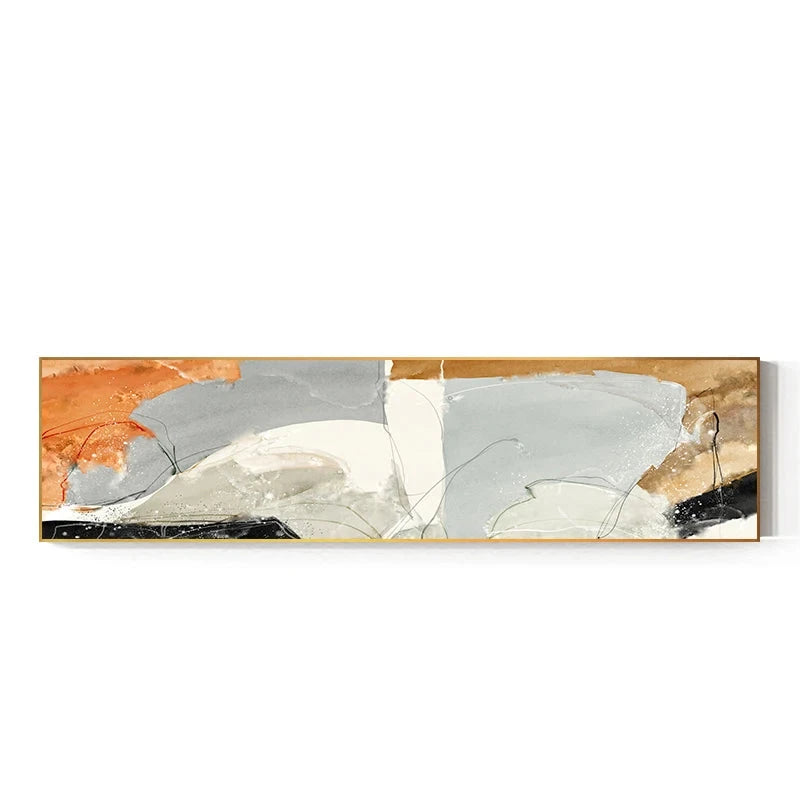Nordic Geomorphic Abstract Wide Format Wall Art Fine Art Canvas Prints Modern Pictures For Above The Bed Contemporary Living Room Art For Above The Sofa