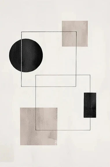 Nordic Minimalist Geometric Abstract Wall Art Fine Art Canvas Prints Beige Black Abstract Pictures For Modern Apartment Home Decor