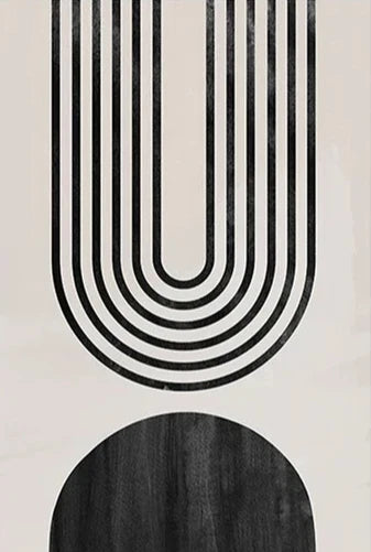 Nordic Minimalist Geometric Abstract Wall Art Fine Art Canvas Prints Beige Black Abstract Pictures For Modern Apartment Home Decor