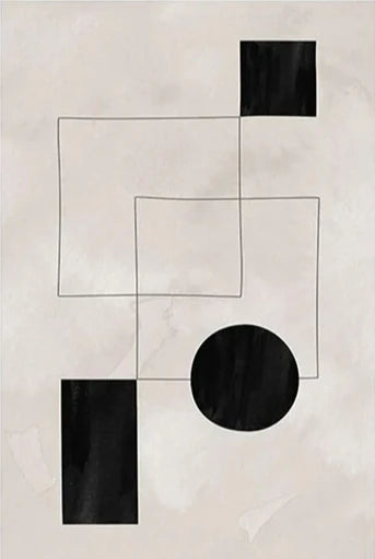 Nordic Minimalist Geometric Abstract Wall Art Fine Art Canvas Prints Beige Black Abstract Pictures For Modern Apartment Home Decor