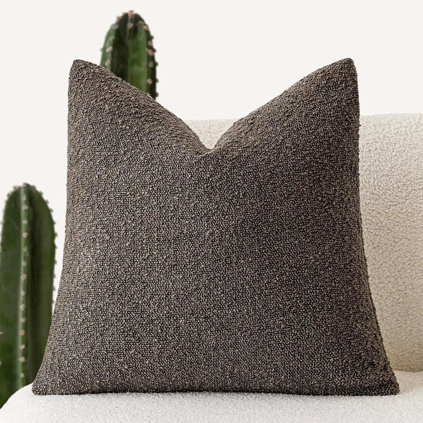 Nordic Textured Throw Pillow Covers – Neutral Color Accent Cushion Cases for Sofa, Chair & Bedroom 18x18in, 24x24in, 20x20in