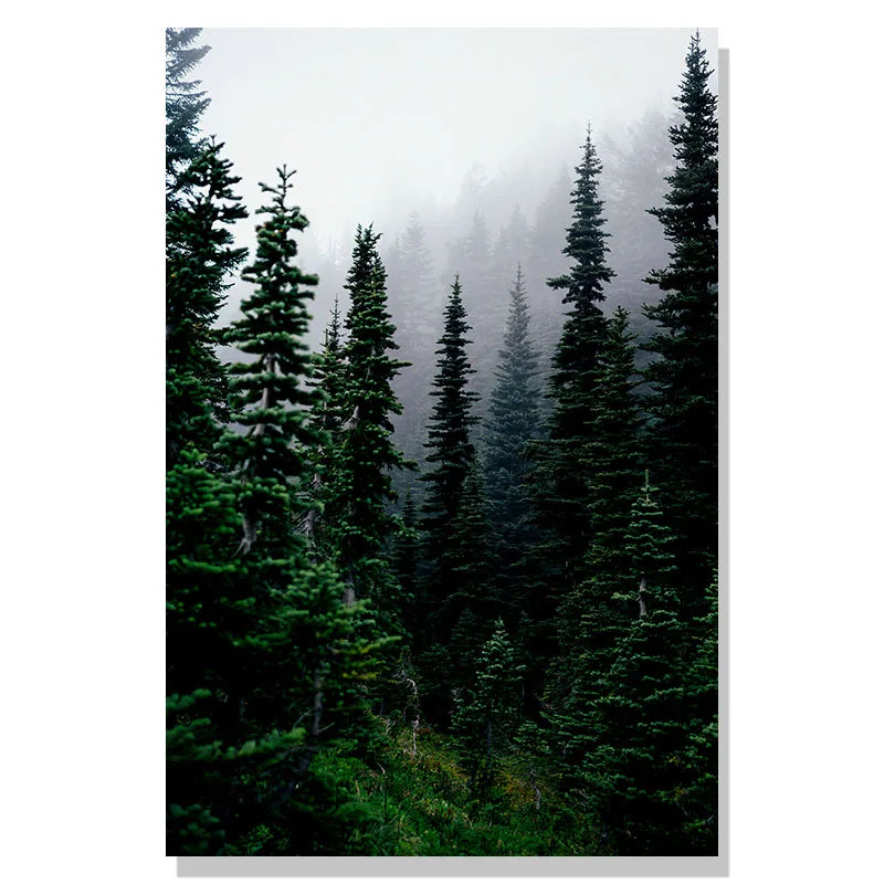 Nordic Winter Forest Deer Landscape Wall Art Fine Art Canvas Prints Gallery Wall Pictures For Living Room Dining Room Art For Scandinavian Home Decor 2025