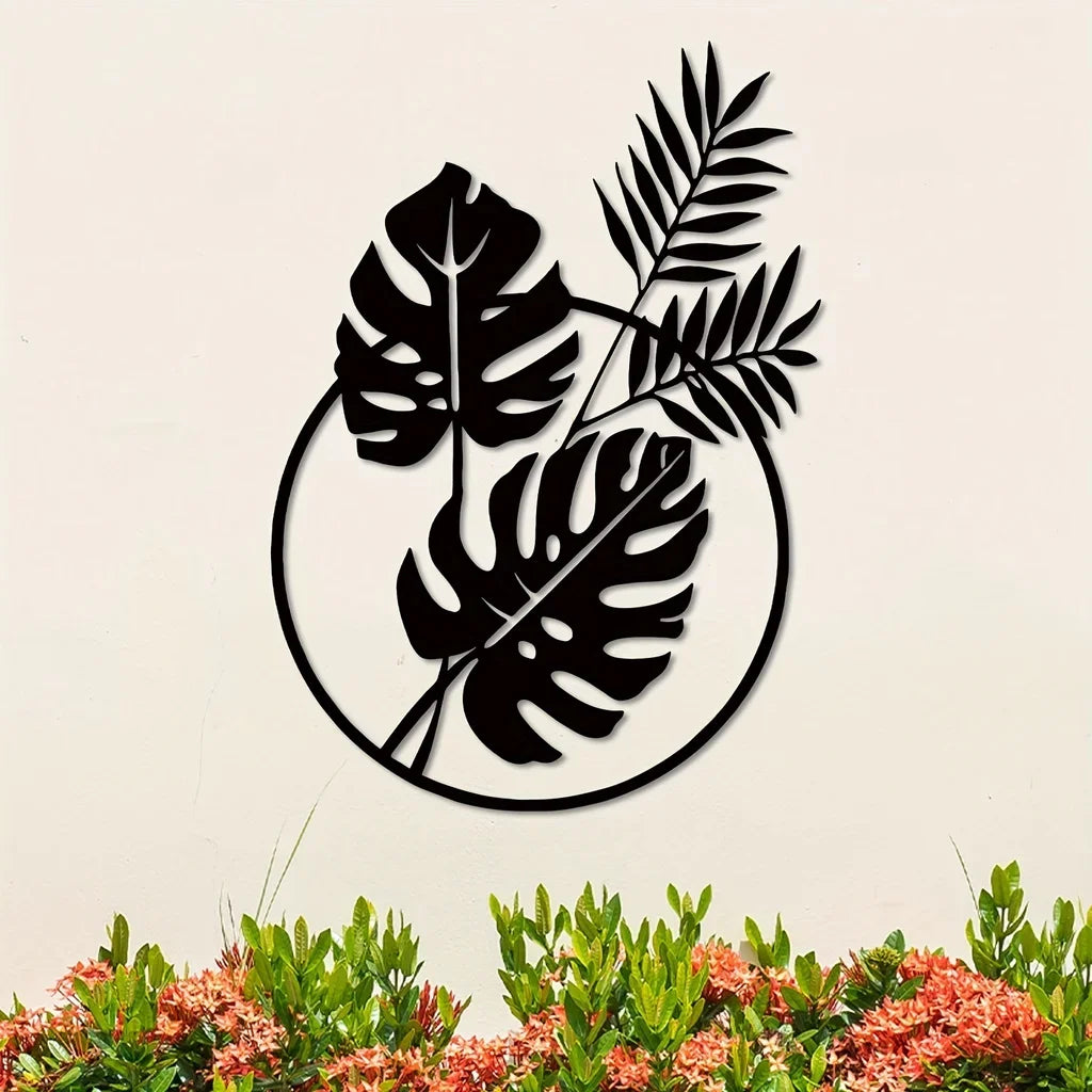 Palm Leaves Silhouette Iron Wall Art 3d Metalwork Plaques Easy To Install Wall Decor For Living Room Dining Room Creative Nordic Home Decor