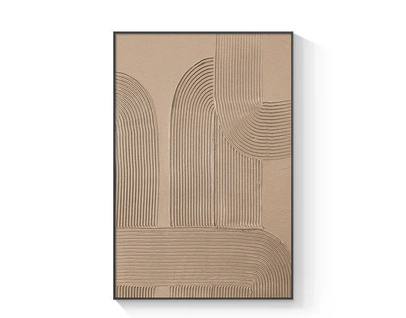 Pastel Beige Abstract Minimalist Geometric Wall Art Fine Art Canvas Prints Pictures For Living Room Bedroom Art For Modern Apartment Decor