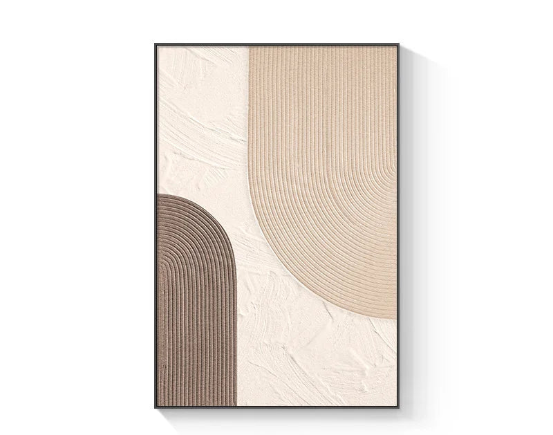 Pastel Beige Abstract Minimalist Geometric Wall Art Fine Art Canvas Prints Pictures For Living Room Bedroom Art For Modern Apartment Decor
