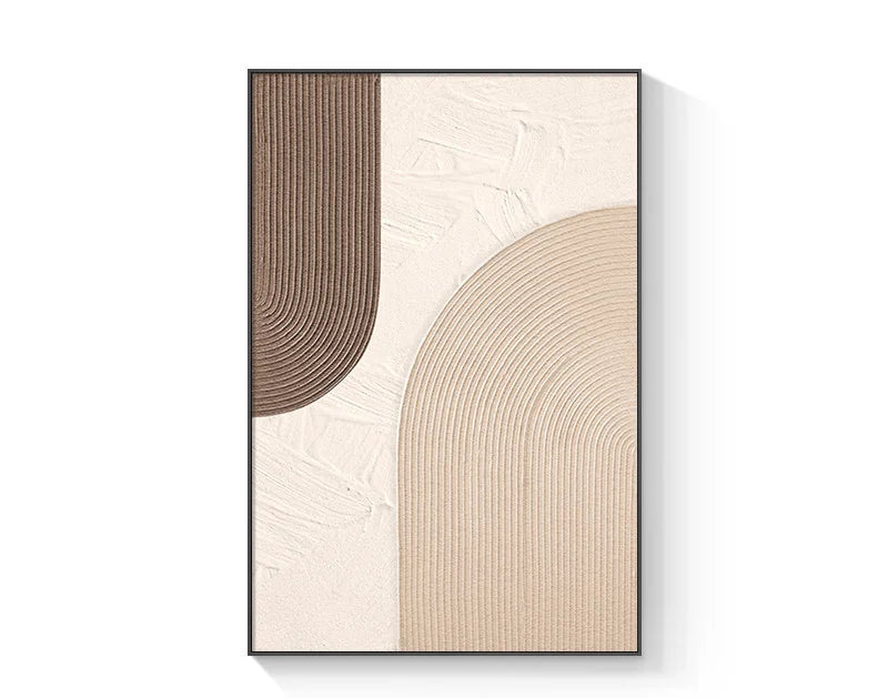 Pastel Beige Abstract Minimalist Geometric Wall Art Fine Art Canvas Prints Pictures For Living Room Bedroom Art For Modern Apartment Decor
