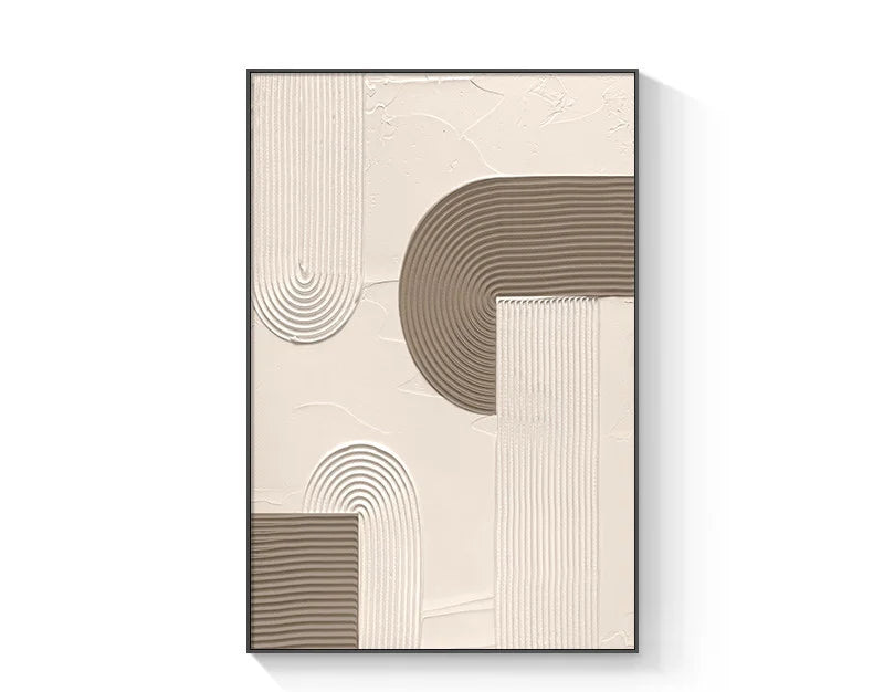 Pastel Beige Abstract Minimalist Geometric Wall Art Fine Art Canvas Prints Pictures For Living Room Bedroom Art For Modern Apartment Decor
