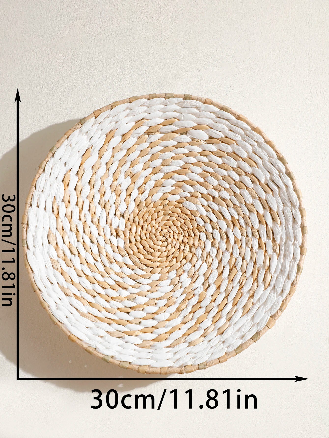 Rustic Nordic Farmhouse Handmade Wicker Weave Discs Wall Hanging Decorations Table Mats For Kitchen Living Room Coffee Table Dining Room Home Decor