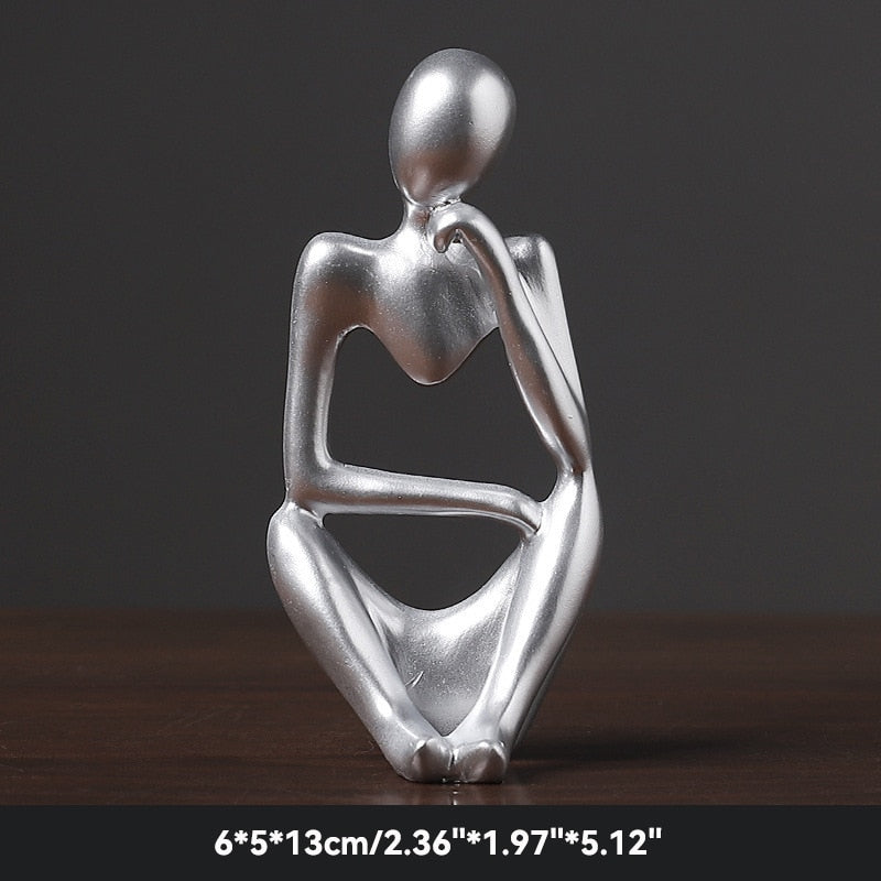 Abstract Thinker Figurines Resin Statue Sculptured Ornamental Characters For Living Room Coffee Table Mantelpiece Art Nordic Home Decor