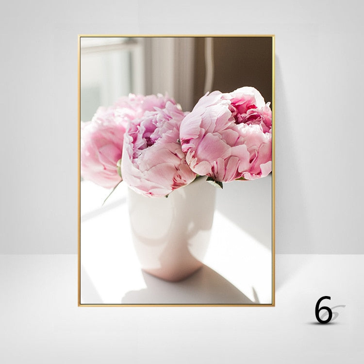 Pink Rose Peony Inspirational Quote Wall Art Fine Art Canvas Prints Modern Botany Fashion Pictures For Living Room Bedroom Art Decor