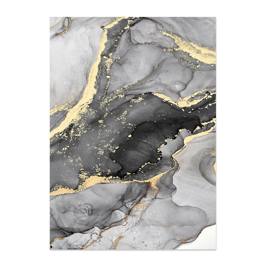 Modern Abstract Black Beige Liquid Marble Wall Art Fine Art Canvas Prints Pictures For Living Room Bedroom Light Luxury Home Decor