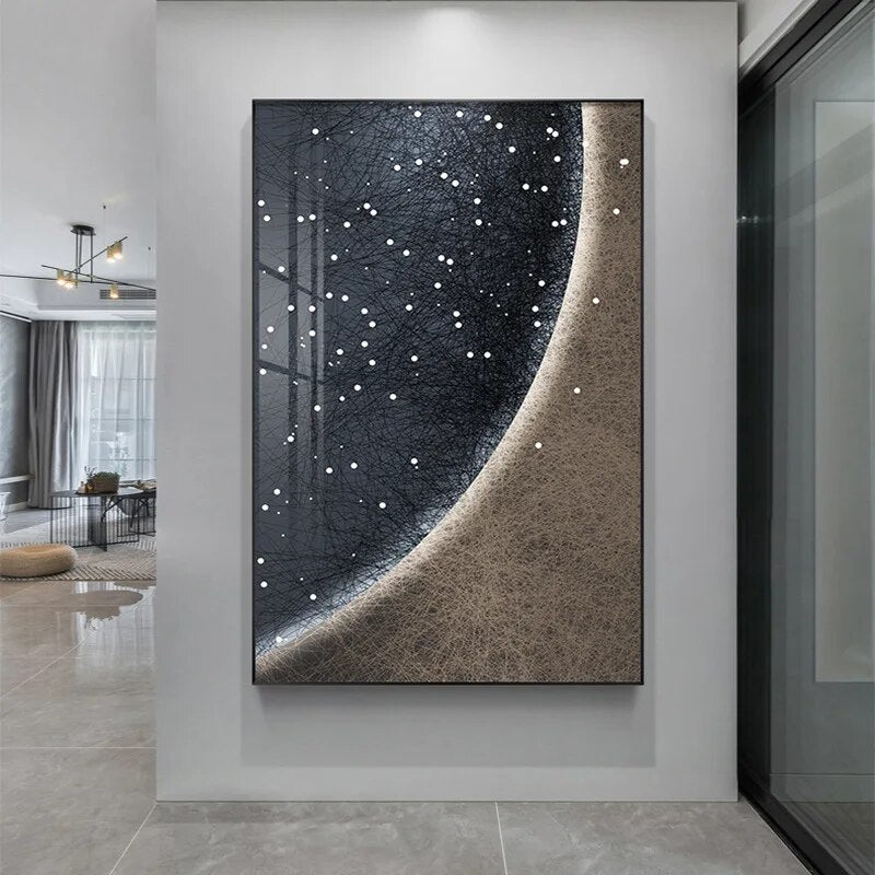 Modern Aesthetics Sun & Moon Wall Art Fine Art Canvas Prints Abstract Minimalist Pictures For Luxury Apartment Living Room Boutique Hotel Decor