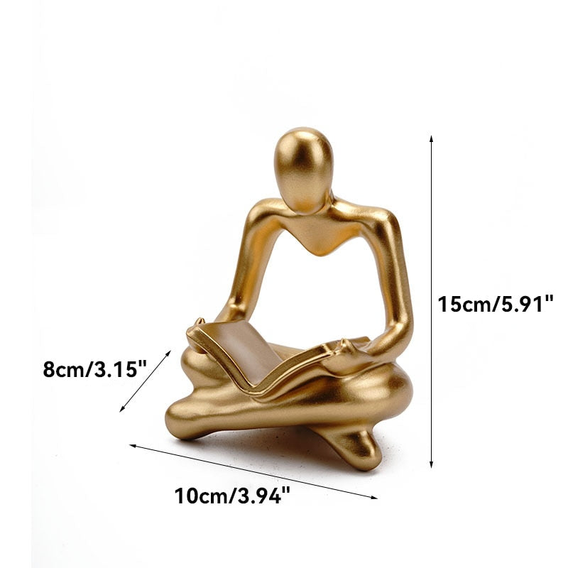 Abstract Thinker Figurines Resin Statue Sculptured Ornamental Characters For Living Room Coffee Table Mantelpiece Art Nordic Home Decor