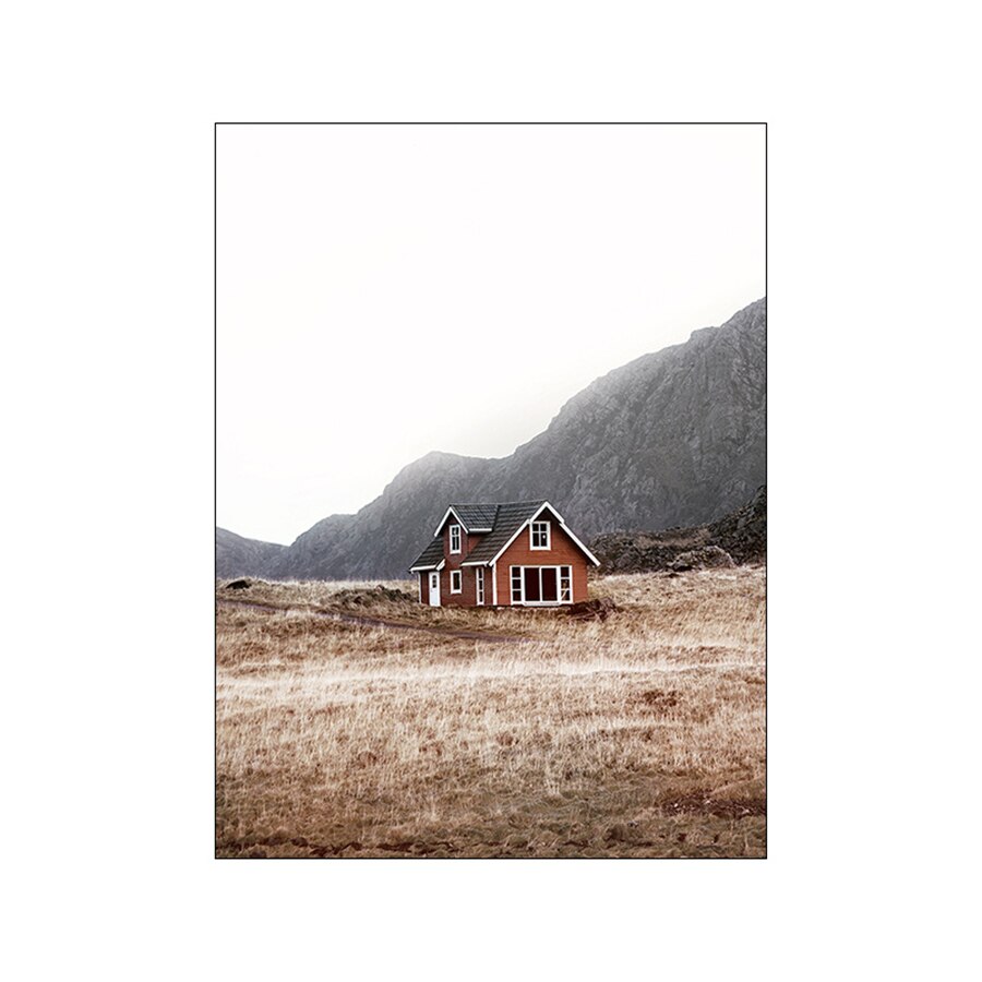 Natural Beige Grass Reeds Mountain Lake Landscapes Wall Art Fine Art Canvas Prints Pictures For Modern Living Room Gallery Wall Decor