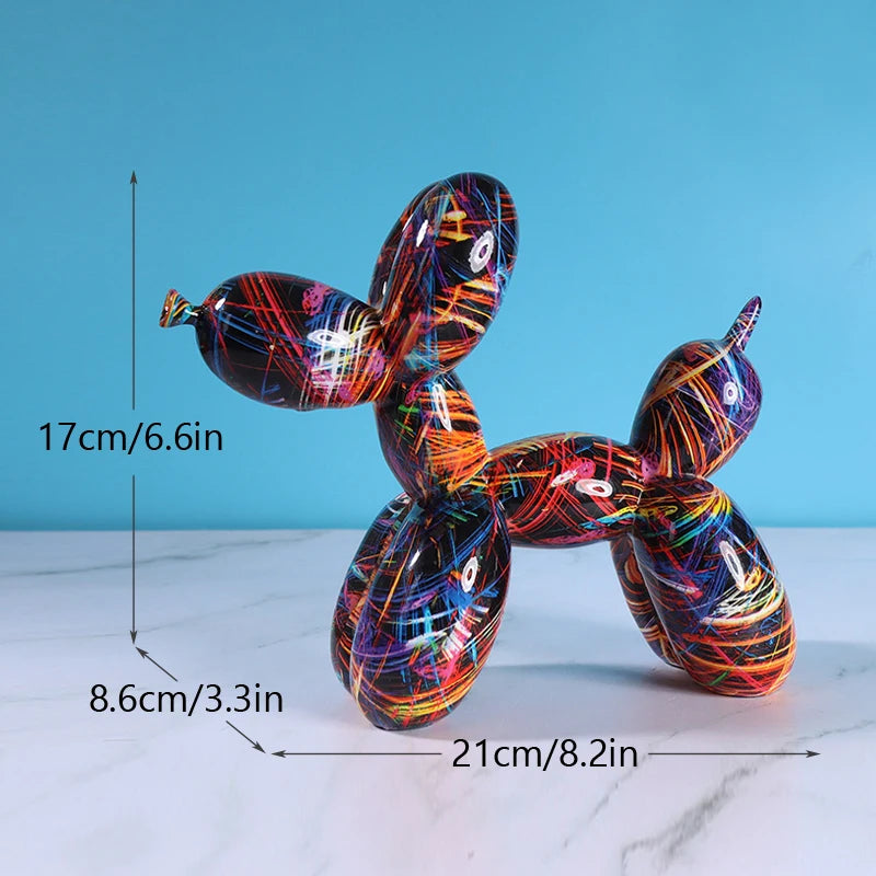 Colorful Balloon Dog Figurines Artistic Animal Statues for Living Room Coffee Table Cute Trendy Ornaments For Desktop Decoration