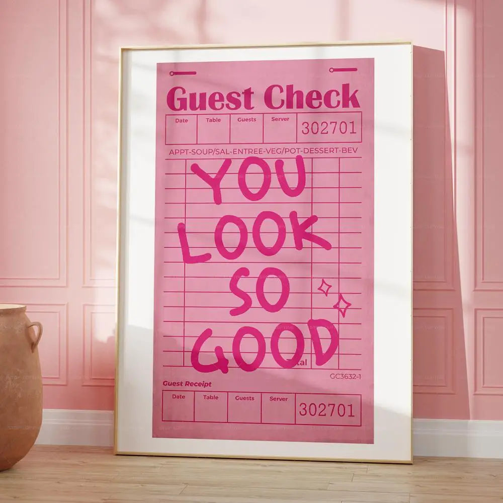 Cheeky Cute Pink Retro Bathroom Wall Art Fine Art Canvas Prints Letters and Quotes Pictures For Bathroom Living Room Guest Room Home Decor
