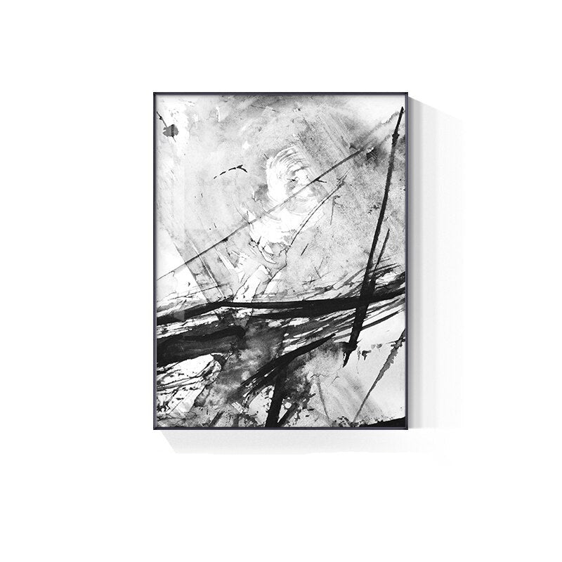 Black White Abstract Ink Splash Wall Art Fine Art Canvas Prints Nordic Pictures For Living Room Minimalist Scandinavian Interiors