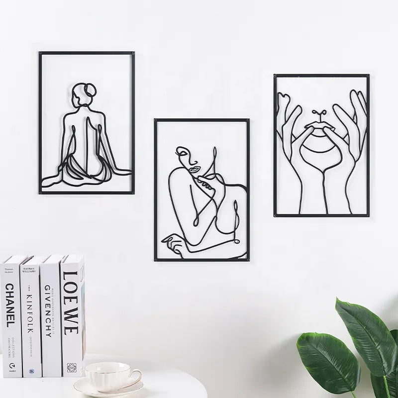 Simple Metalwork Line Art Figure Art Abstract Minimalist Wall Decoration For Bedroom Living Room Scandinavian Home Interior Decor