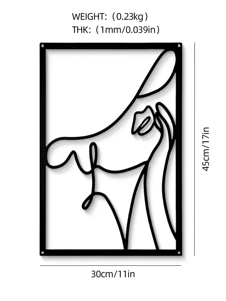 Simple Metalwork Line Art Figure Art Abstract Minimalist Wall Decoration For Bedroom Living Room Scandinavian Home Interior Decor